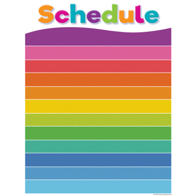 Colorful Schedule Write-On/Wipe-Off Chart