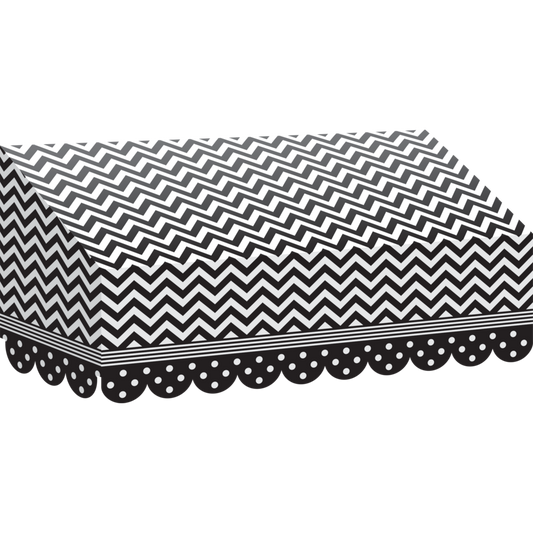 Black & White Chevrons and Dots Awning