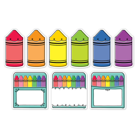 Doodle Crayons 6" Designer Cut-Outs