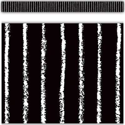 Black With White Pinstripes Straight Border Trim