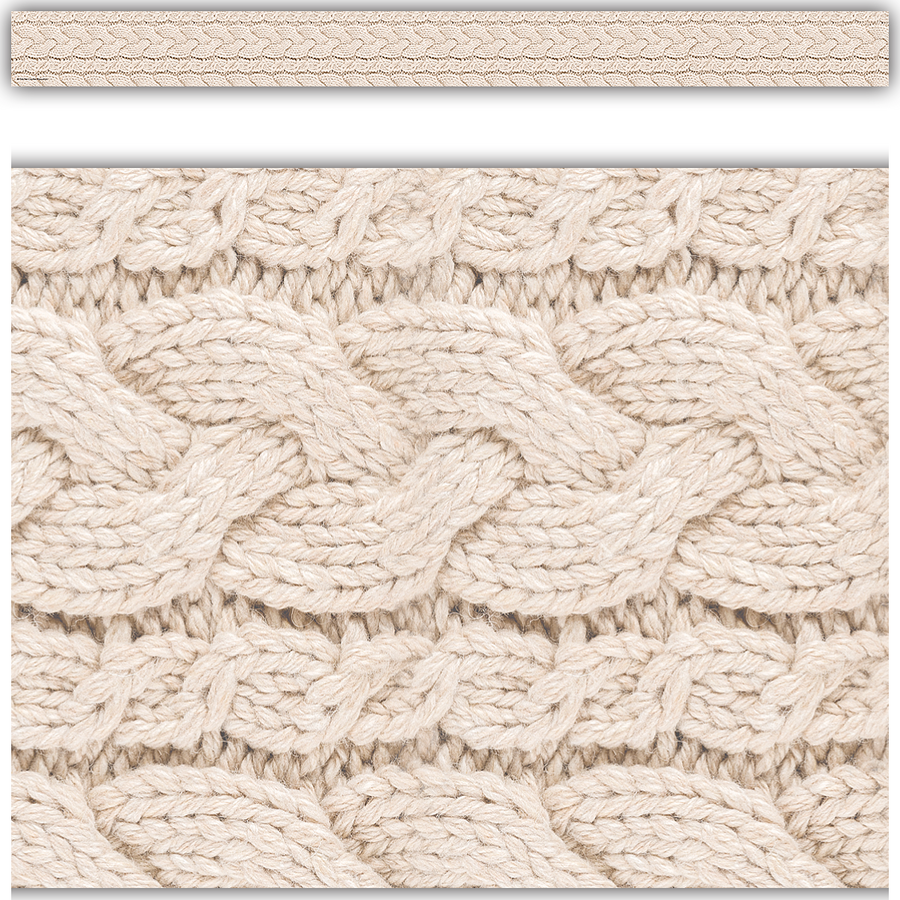 Cable Knit Sweater Straight Border Trim