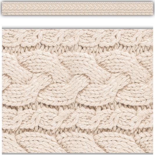 Cable Knit Sweater Straight Border Trim