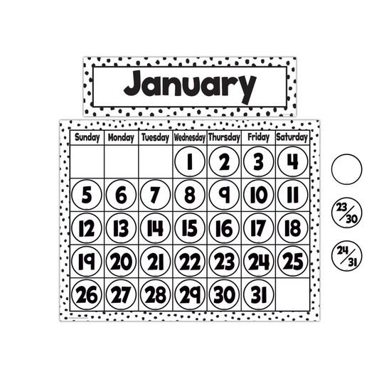 Black & White Calendar Days