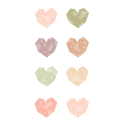 Terrazzo Tones Hearts Mini Stickers