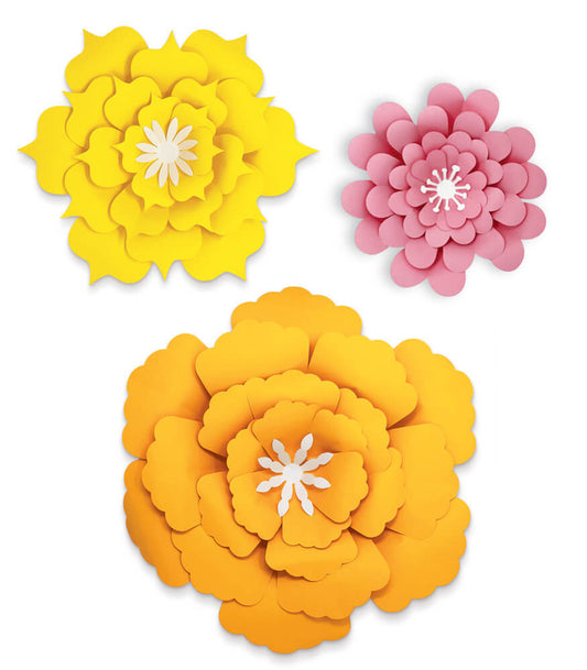 Orange, Yellow, Pink Flowers Dimensional Accent
