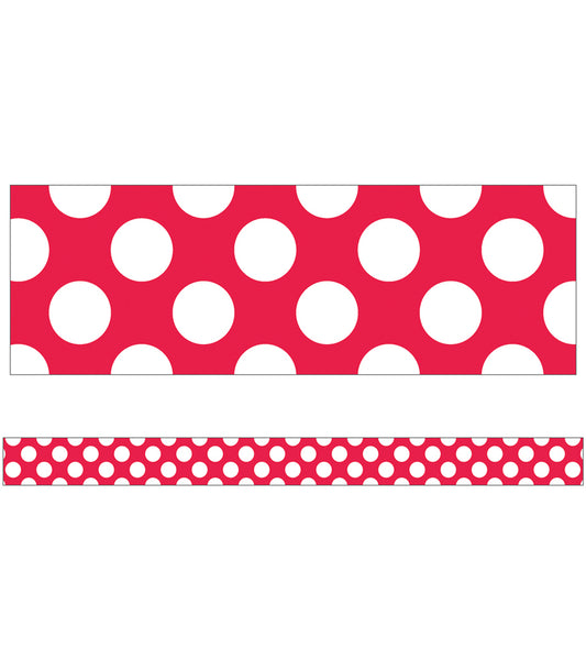 Red with Polka Dots Straight Borders