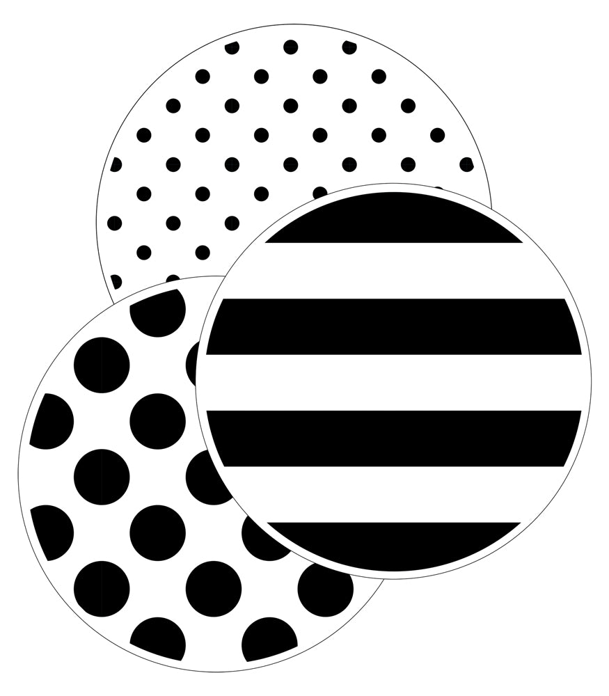 Black, White & Stylish Brights Designer Dots Cut-Outs