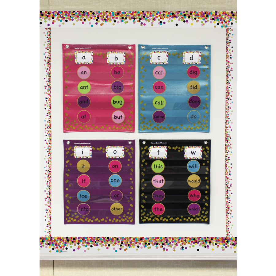 Confetti Colorful Magnetic Mini Pocket Charts