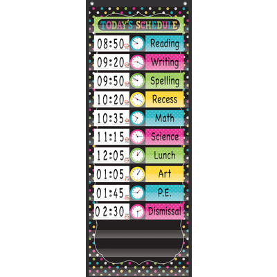 Chalkboard Brights 14 Pocket Daily Schedule Pocket Chart
