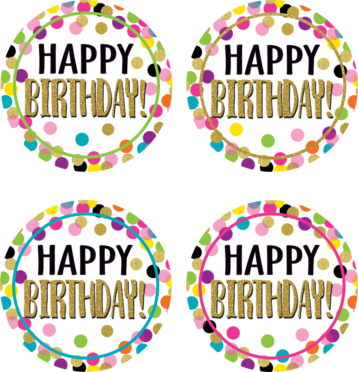 Confetti Happy Birthday Wear ’Em Badges