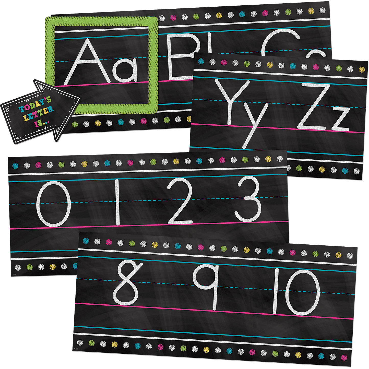 Chalkboard Brights Alphabet Line Bulletin Board
