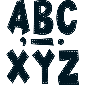 Black Stitch 7" Fun Font Letters