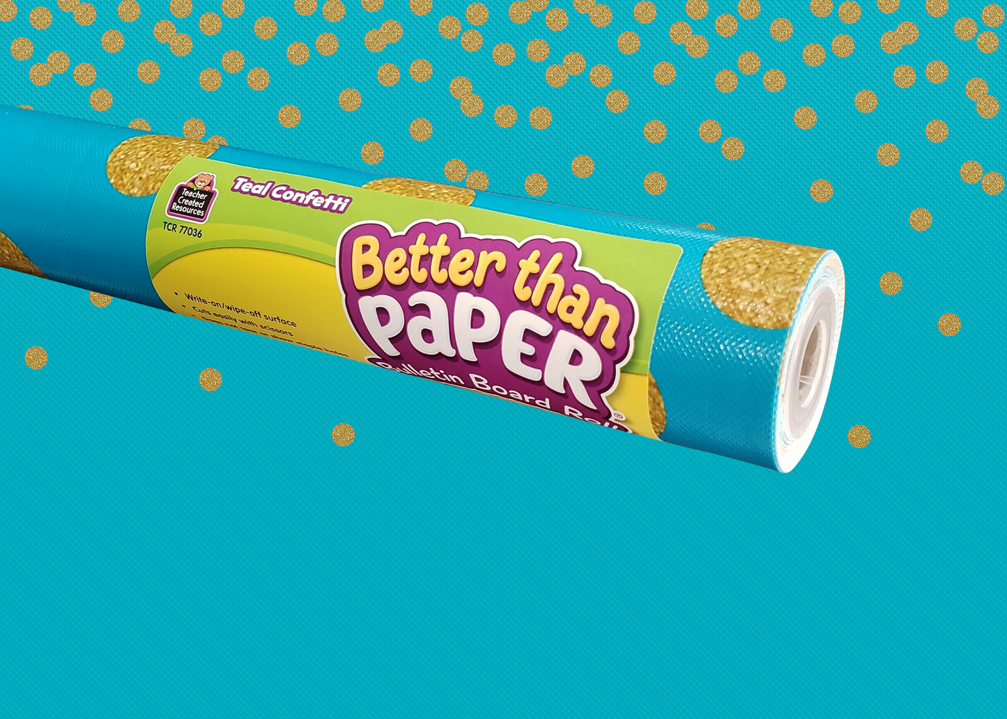 Teal Confetti Better Than Paper® Bulletin Board Roll