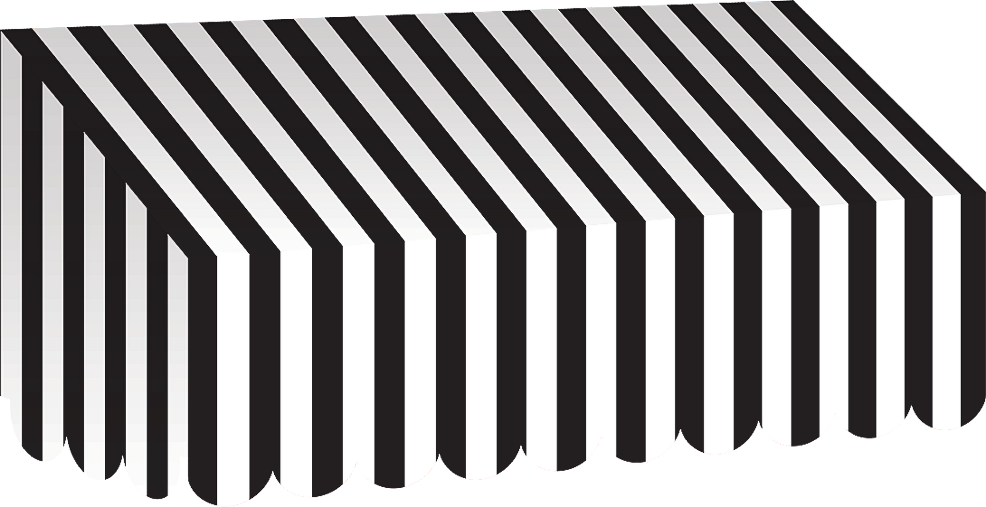 Black & White Stripes Awning