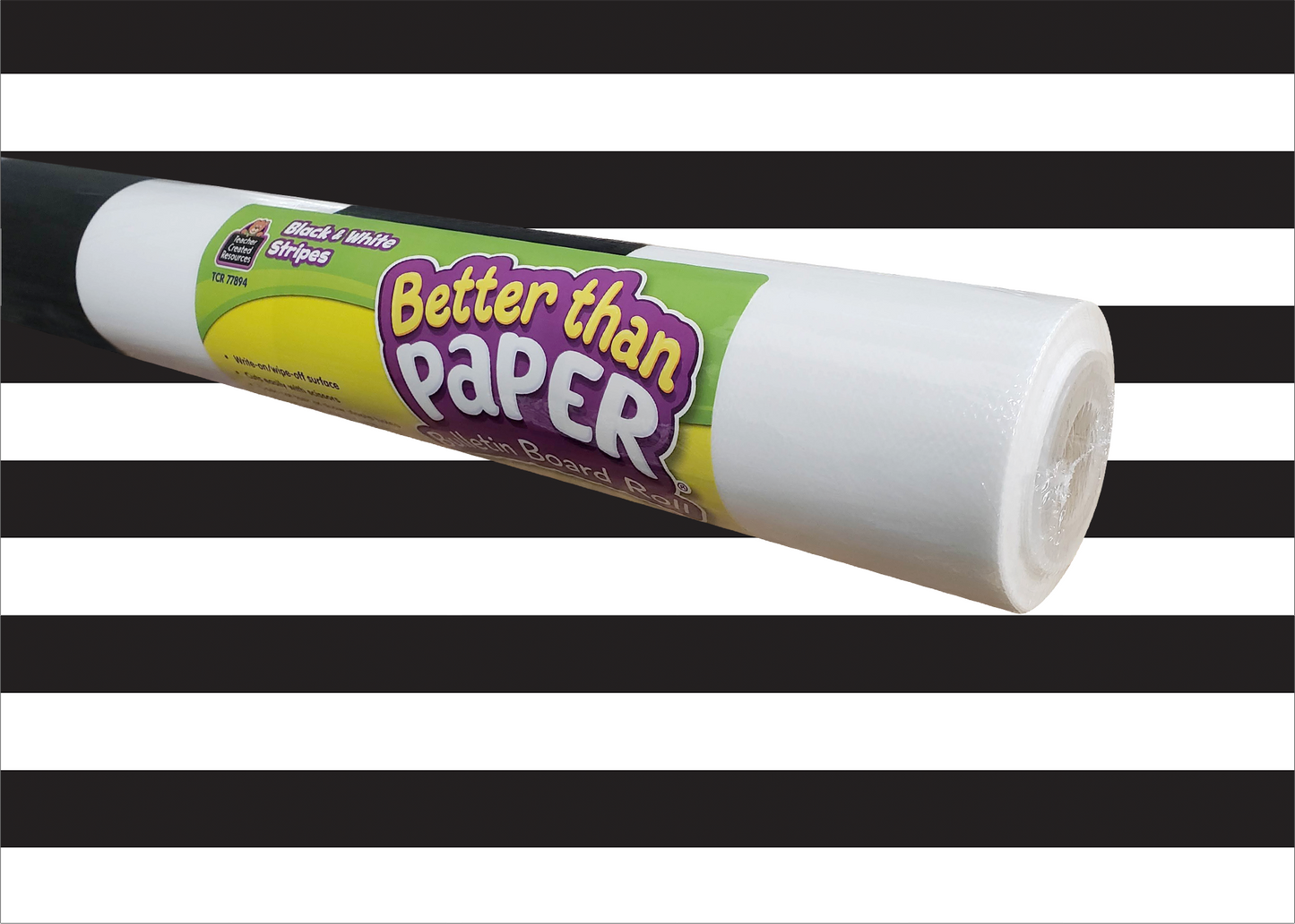 Black & White Stripes Better Than Paper® Bulletin Board Roll
