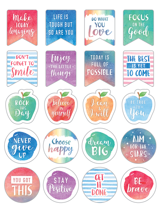 Watercolor Words to Inspire Planner Stickers