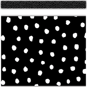 Black with White Painted Dots Straight Border Trim