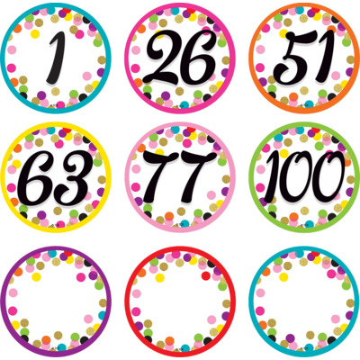 Confetti Number Cards