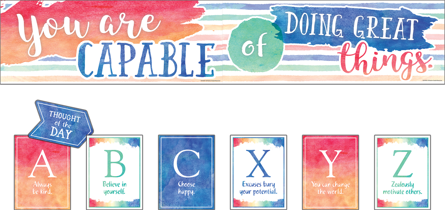 Watercolor You Are Capable of Doing Great Things Bulletin Board