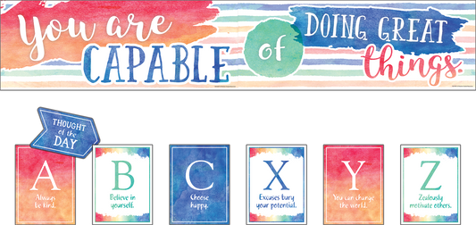 Watercolor You Are Capable of Doing Great Things Bulletin Board