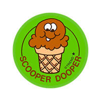 Scooper Dooper, Chocolate scent Retro Scratch 'n Sniff Stinky Stickers®