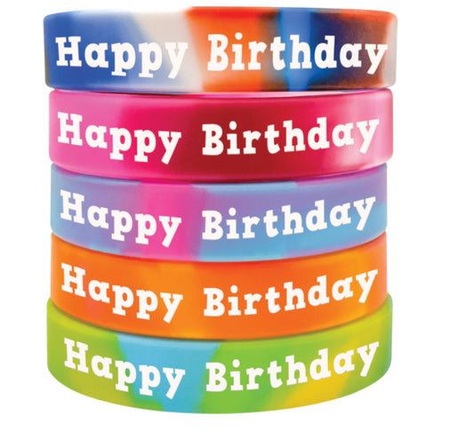 Tie-Dye Happy Birthday Wristbands